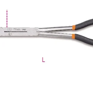 Pinza becchi mezzotondi lunghissimi zigrinati doppio snodo Beta 1009L/D