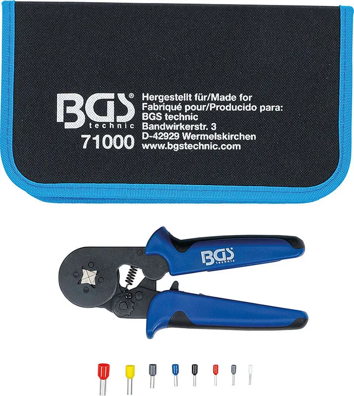 PINZE CRIMPARE, PER CAPICORDA 0,25 - 10 MM²,CON ASSORTIMENTO DI TERMINALI PER CAVI 0,5 - 10 MM² BGS71000