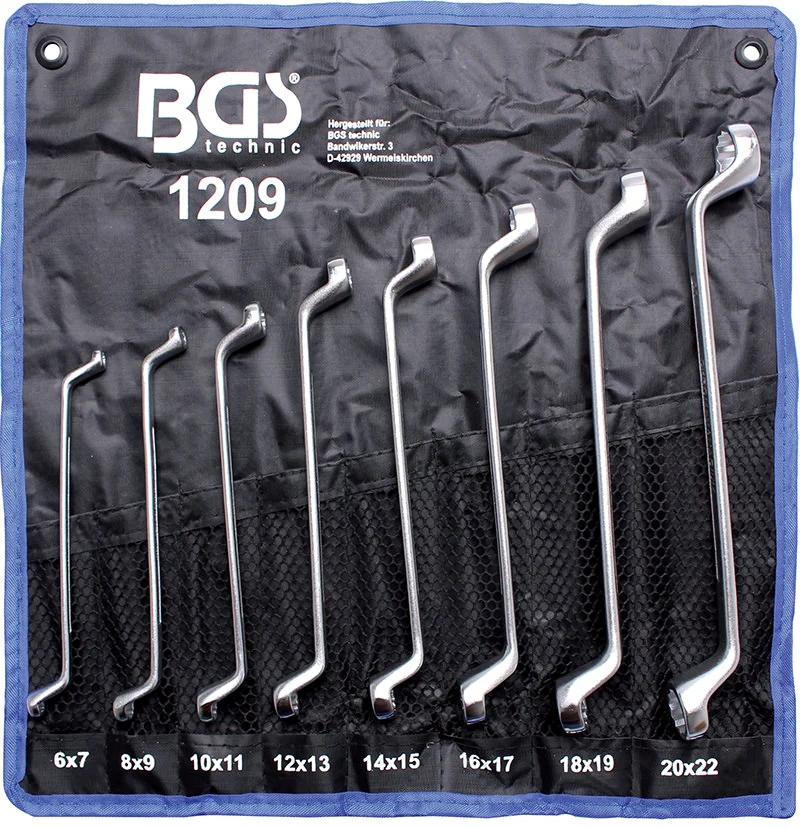 SERIE 8 CHIAVI POLIGONALI CROMATE BGS1209 6/19mm