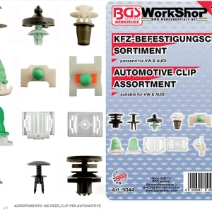 Set 160 clip automotive Bgs Fermec BGS9044 Audi Vw Peugeot Skoda