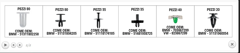 Set 290 clip automotive Bgs Fermec BGS9042 Bmw Vw