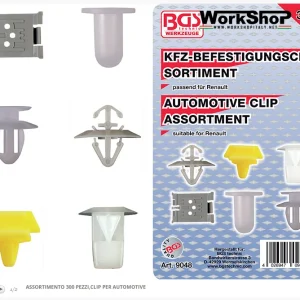Set 300 clip automotive Bgs Fermec BGS9048 Renault Mercedes Fiat