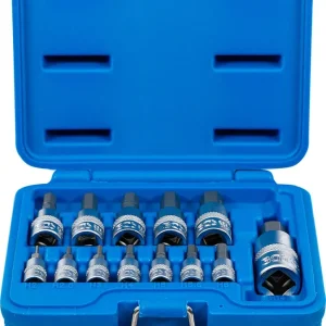 SET 13 CHIAVI BUSSOLA ESAGONALI METRICHE 2-14 MM, ATT. 1/4”-3/8”-1/2” BGS74257