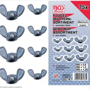 Set 75 dadi farfalla M5 - M8 Bgs Fermec BGS8133