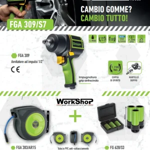 Set Fasano Pistola FGA 309 1/2" 1700Nm + AVVOLGITORE FGA 383/AR15 + SET BUSSOLE FG 628/S3