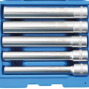 SET 5 PEZZI, BUSSOLE ESAGONALI 8-14 MM, ATT. 3/8”, EXTRA LUNGHE BGS9863
