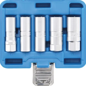 SET 5 PEZZI, BUSSOLE PER CANDELE ESAGONALI, ATT. 1/2", 14-21 MM BGS6641