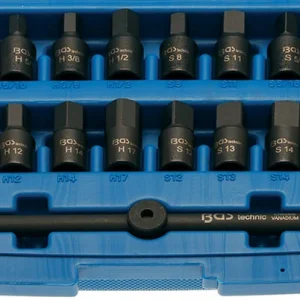 SET 21 PEZZI, BUSSOLE PER TAPPI SCARICO OLIO, ATT. 3/8” BGS1014