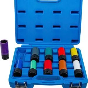 SET 10 PEZZI BUSSOLE RICOPERTE, ATT. 1/2”, 15 - 24 MM & DADI RUOTA SPECIALI BGS7311