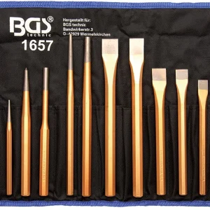 SET 12 PEZZI, CACCIASPINE, SCALPELLI, PUNTERUOLO E PUNZONI BGS1657