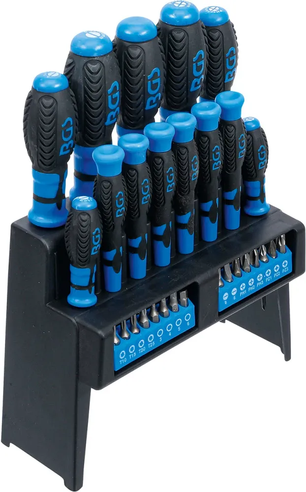 SET 29 PEZZI, CACCIAVITI SUPPORTO PLASTICA BGS6825