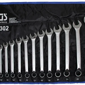 SET 17 PEZZI, CHIAVI COMBINATE BOCCA POLIGONALE CURVA 10°, 8-27 MM BGS30302