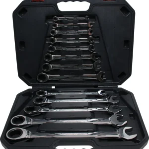 SET 13 PEZZI, CHIAVI COMBINATE CRICCHETTO, 8-32 MM BGS30006