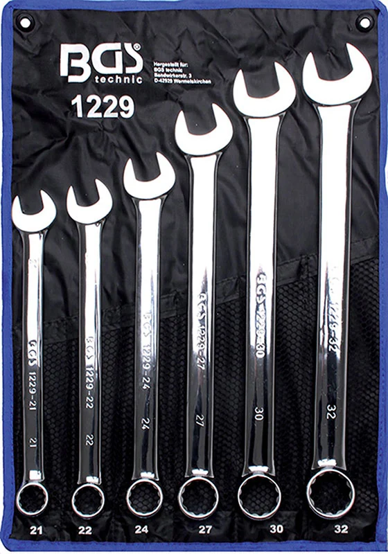 SET 6 PEZZI, CHIAVI COMBINATE XXL EXTRA LUNGHE, 21-32 MM BGS1229