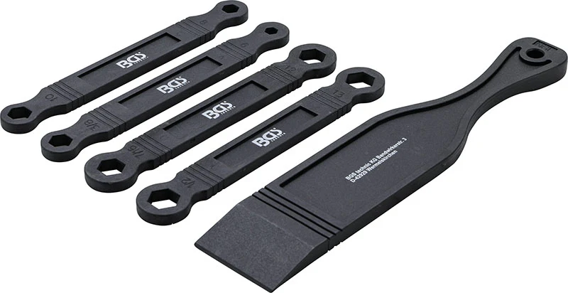 SET 5 PEZZI, CHIAVI DOPPIO ANELLO E LEVA PLASTICA BGS6663