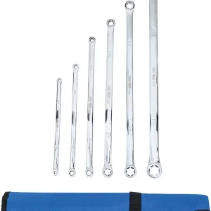 SET 6 PEZZI, CHIAVI DOPPIO ANELLO TIPO TORX, EXTRA LUNGHE, E6 X E7 - E22 X E24 BGS70331