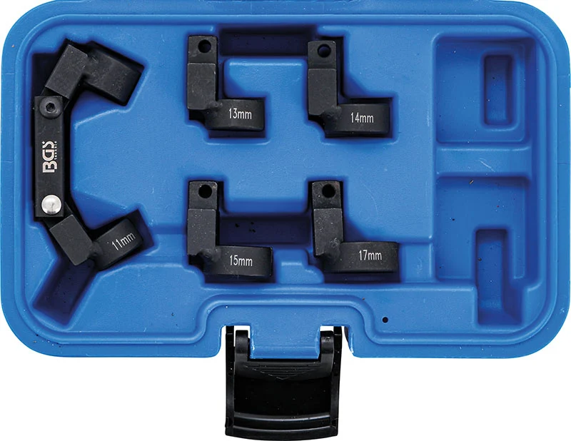 SET 5 PEZZI, CHIAVI DOPPIO SNODO PER LINEE TUBI, CON TESTE INTERCAMBIABILI, ATT. 3/8”, 11-17 MM BGS6895