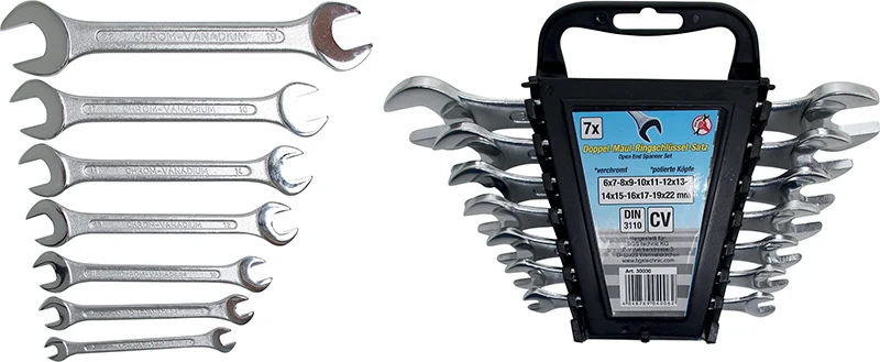 SET 7 PEZZI, CHIAVI FISSE FORCHETTA DOPPIE 6/22mm BGS30030