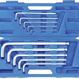 SET 10 PEZZI, CHIAVI MASCHIO ESAGONALI PIEGATE XL, 3X130-17X340 MM BGS795