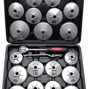 SET 23 PEZZI CHIAVI TAZZA PER FILTRI OLIO, ALLUMINIO PRESSOFUSO BGS1035