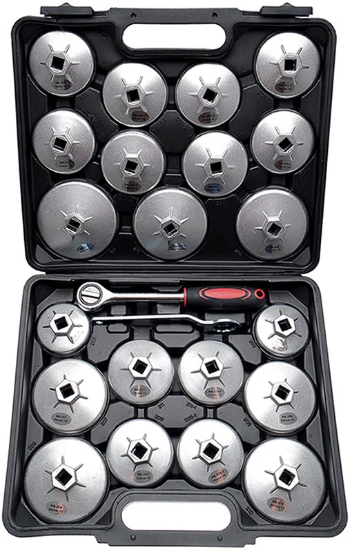 SET 23 PEZZI CHIAVI TAZZA PER FILTRI OLIO, ALLUMINIO PRESSOFUSO BGS1035