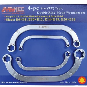 SET 4 PEZZI CHIAVI TORX FEMMINA Fermec 22624