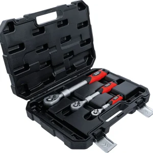 SET 3 PEZZI, CRICCHETTI REVERSIBILI ESTENSIBILI, ATTACCO 1/4” - 3/8” - 1/2” BGS72113