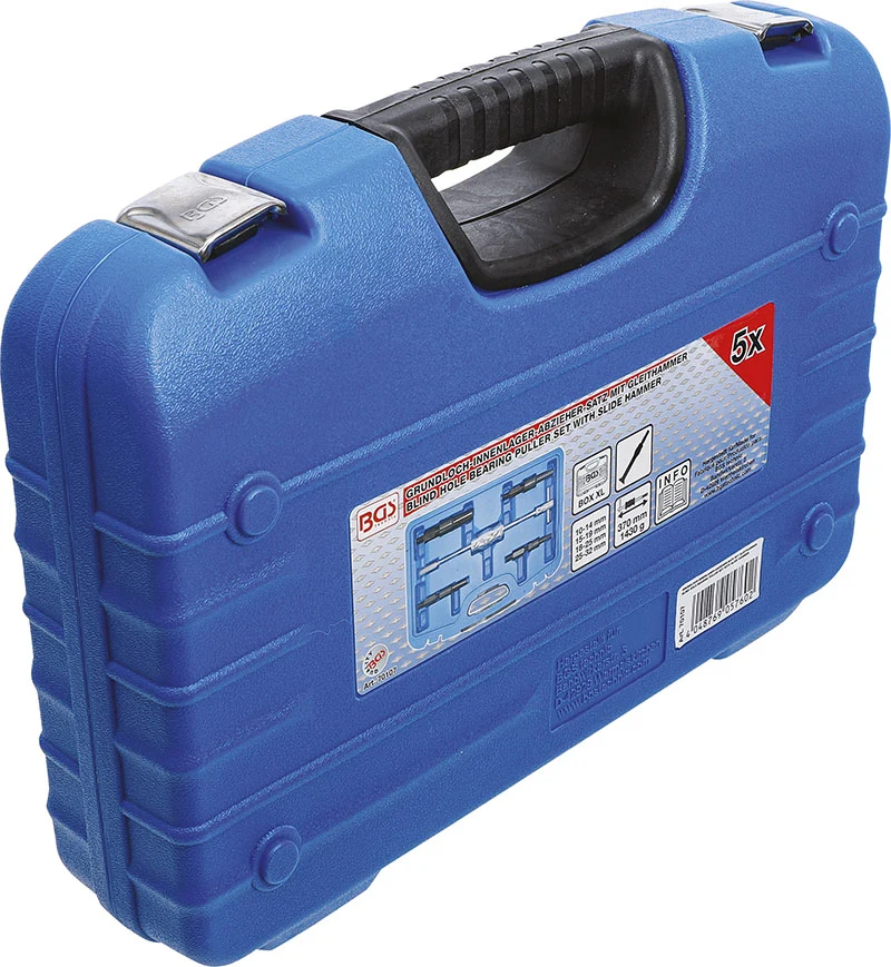 SET 5 PEZZI, ESTRATTORI PER CUSCINETTI FORI CIECHI, CON MARTELLO MASSA BATTENTE BGS70107
