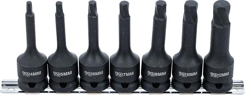 SET 7 PEZZI, DI ESTRATTORI PER VITI, ATT. 1/2”,4 - 12 MM BGS7004