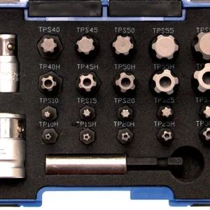 SET 23 PEZZI INSERTI TORX PLUS E 5 PUNTE CON FORO BGS4993