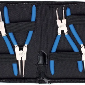 SET 4 PEZZI, PINZE 300MM PER ANELLI ELASTICI SEEGER CUSTODIA BGS651