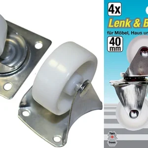 SET 4 PEZZI, RUOTE FISSE E PIROETTANTI BGS80330