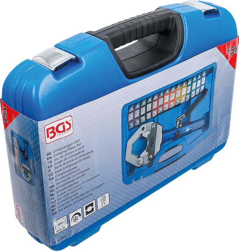 SET DI PINZE CRIMPARE IDRAULICHE, PER CONNESSIONI PRESSIONE SU TUBI FLESSIBILI BGS72093