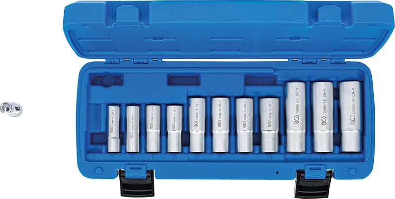 SET 12 PZ,BUSSOLE SPECIALI SCANALATE,ATTACCO 3/8”,5-19 MM BGS70988