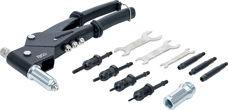 SET RIVETTATRICE CON TESTA GIREVOLE 360° BGS438