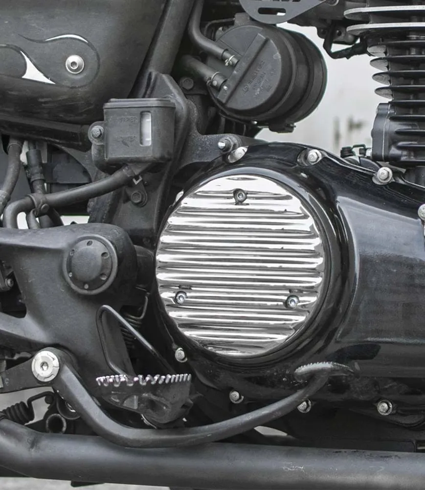 Shiny Right 'Ribbed' Engine Cover Honda