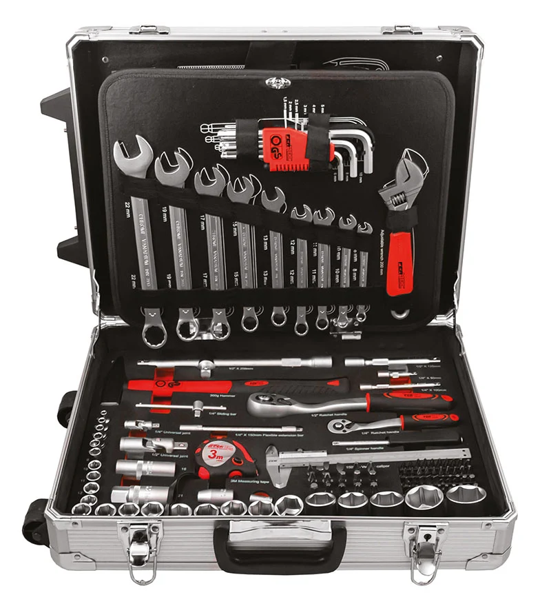VALIGETTA-TROLLEY ALLUMINIO 159 PEZZI, IDEALE PER ASSISTENZA E MANUTENZIONE Fermec FM53159