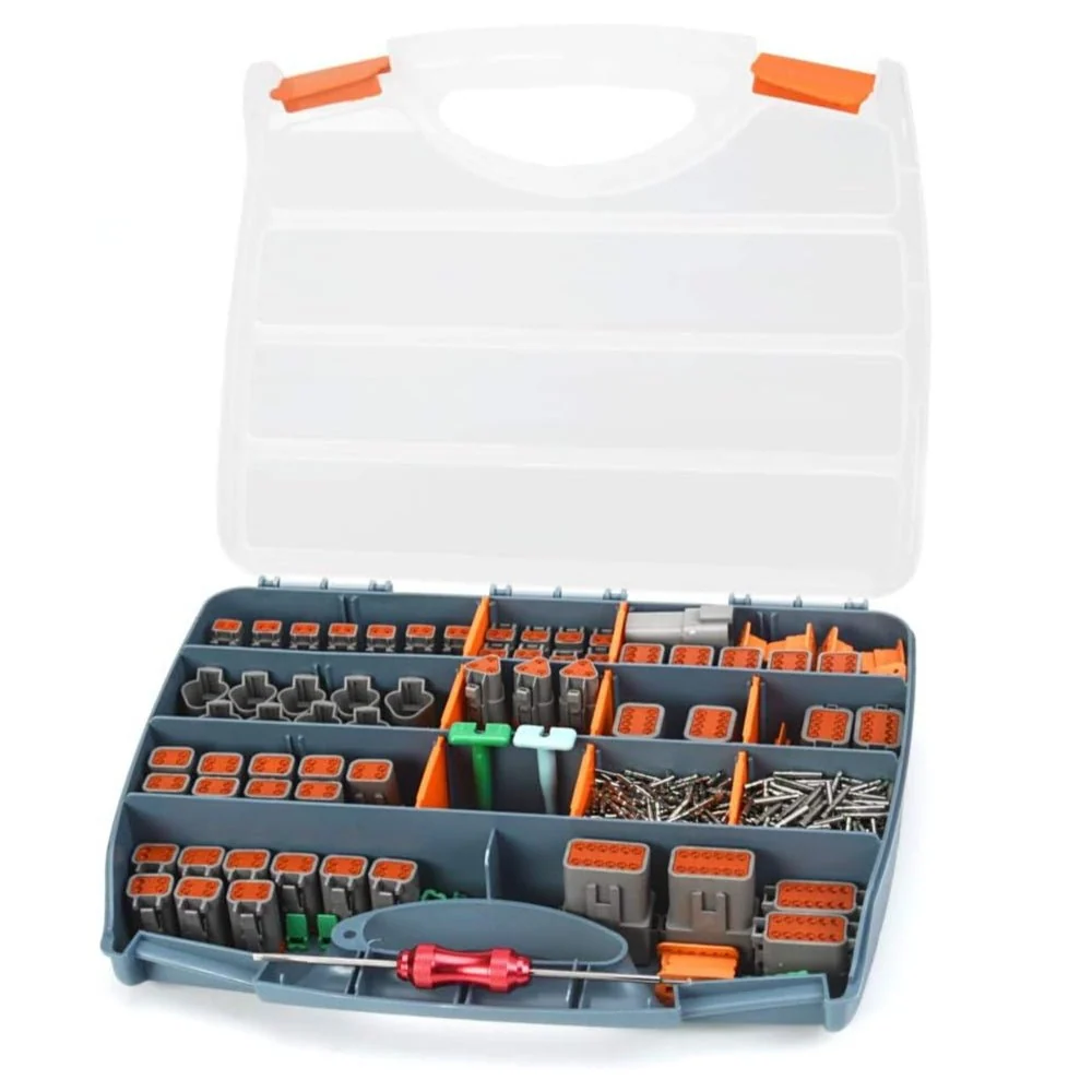 Kit de Conectores Deutsch DT IWS-519KIT com 2, 3, 4, 6, 8 e 12 Pinos, Contatos Sólidos Deutsch Tamanho 16, Ferramenta de R...