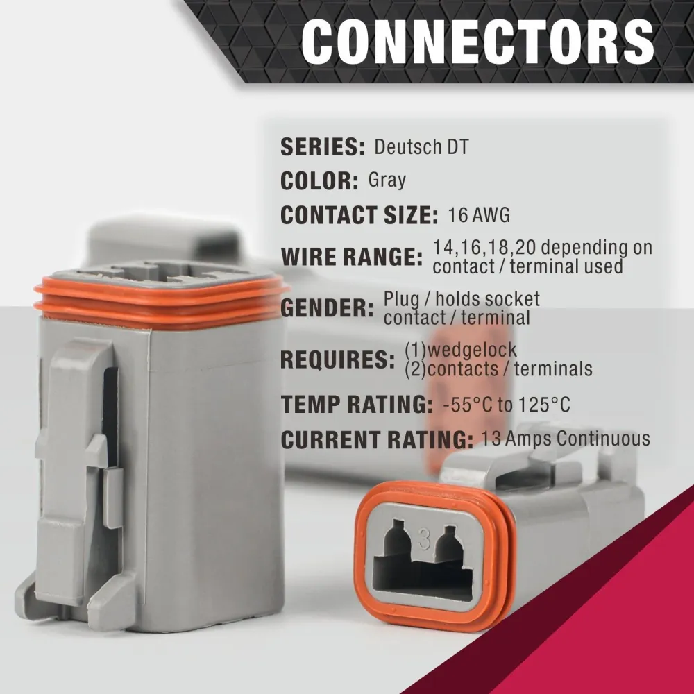 Kit de Conectores DT KIT-125 125 peças inclui 2, 3, 4, 6, 8 Caixas e Terminais Selados de Pino e Soquete, para Calibre 20-14